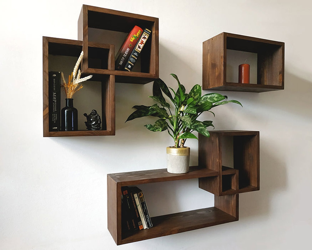 شلف چوبی دیوارکوب | کد: 14370S شلف چوبی دیوارکوب | کد: 14370S - انواع طبقات دکوری در دکوراسیون لومه